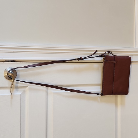 New With Tags Fossil Leather Fiona Small Crossbody Brown - Picture 2 of 9